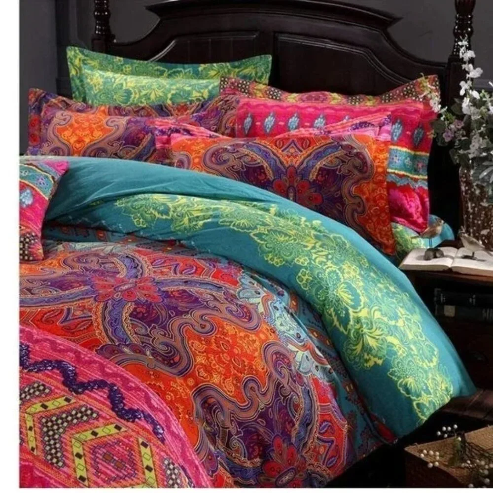 Quilt Cover Set With Zipper Ties, Easy Care, Soft And Breathable Pattern5277